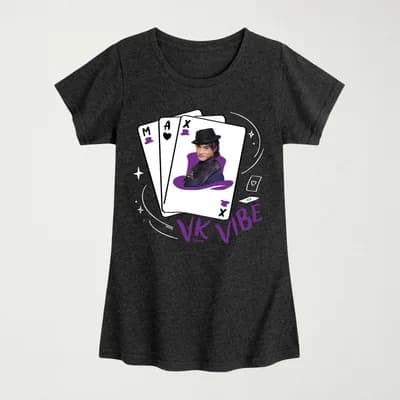 Disney Collection Wicked Wonderland Max Cards Mad Hatter Big Kid Girls Crew Neck Short Sleeve Regular Fit Descendants Graphic T-Shirt