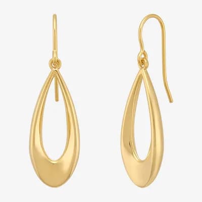 Bonded Brilliance Womens 14K Gold Bonded With Sterling Silver Drop Earrings