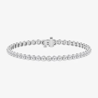 (F / Si1-Si2) Womens 7 Ct.T.W. Lab Grown White Diamond Sterling Silver 6 1/2 Inch Tennis Bracelet