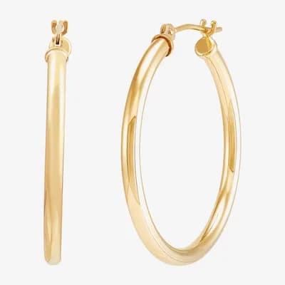 Womens 10K Gold 28mm Hoop Earrings