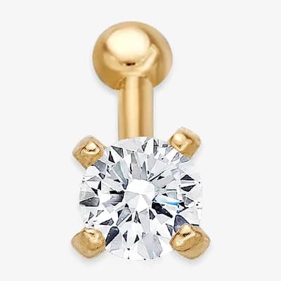 Cubic Zirconia 14K Gold Nose Ring