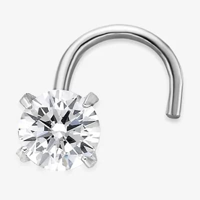 Cubic Zirconia 14K Gold Nose Ring