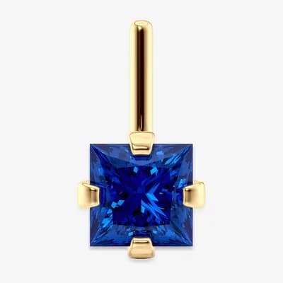 Blue Cubic Zirconia 14K Gold Nose Ring