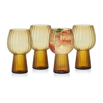 Mikasa Phoebe Optic, Amber 4-pc. Goblet