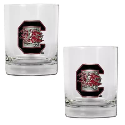 South Carolina Gamecocks 2 pc Rocks Glass Set