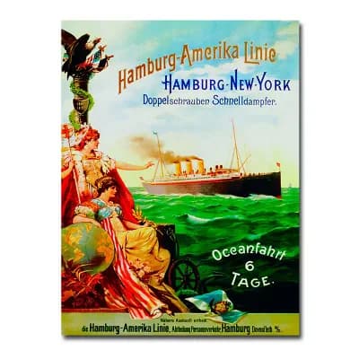 Hamburg-America Line 1987 18'' x 24'' Canvas Art