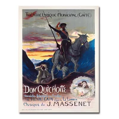 "Don Quichotte, 1910" 35" x 47" Canvas Art by Georges Rochegrosse