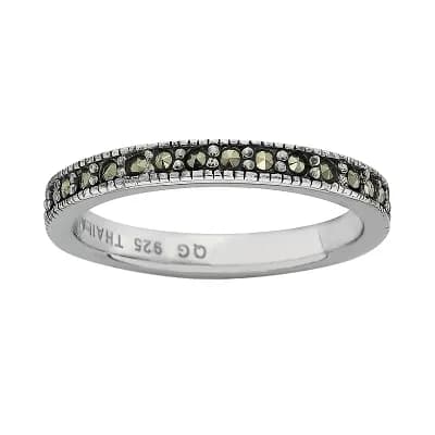 Stacks & Stones Sterling Silver Marcasite Stack Ring