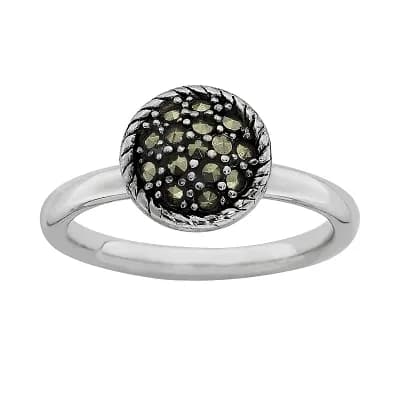 Stacks & Stones Sterling Silver Marcasite Stack Ring