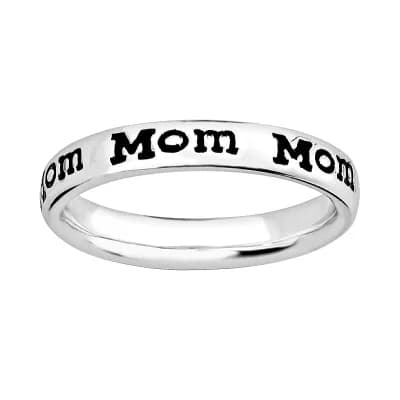 Stacks & Stones Sterling Silver "Mom" Stack Ring