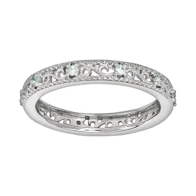 Stacks & Stones Sterling Silver Aquamarine Stack Ring