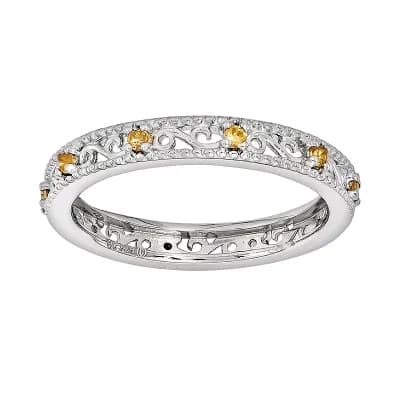 Stacks and Stones Sterling Silver Citrine Stack Ring