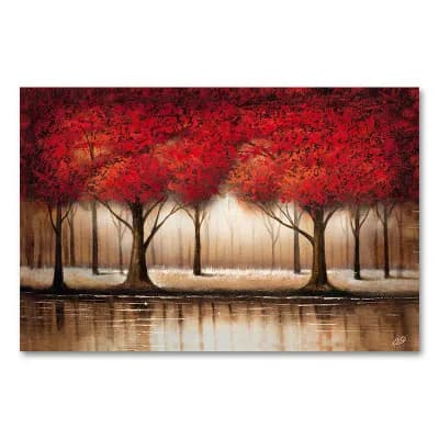 Parade of Red Trees 22" x 32" Canvas Wall Art by Rio