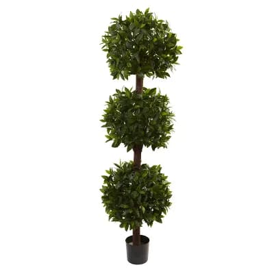 nearly natural 6 1/2-ft. Potted Sweet Bay Triple Ball Topiary - Indoor & Outdoor