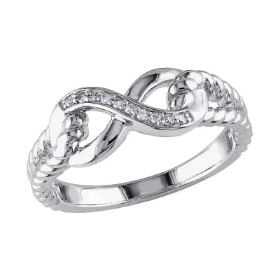 Stella Grace Sterling Silver Diamond Accent Infinity Ring