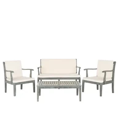 Safavieh Del Mar Indoor / Outdoor Loveseat, Chair & Coffee Table 4 pc Set