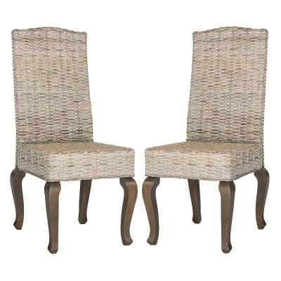 Safavieh Milos Wicker Dining Chair 2 pc Set