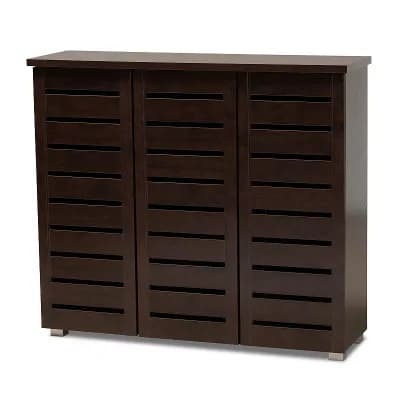 Baxton Studio Adalwin Window Pane Storage Cabinet