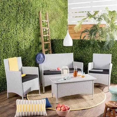 Safavieh Indoor / Outdoor Wicker Chair, Loveseat & Coffee Table 4 pc Set