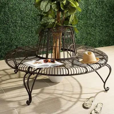 Safavieh Rustic Brown Indoor / Outdoor Circle Bench