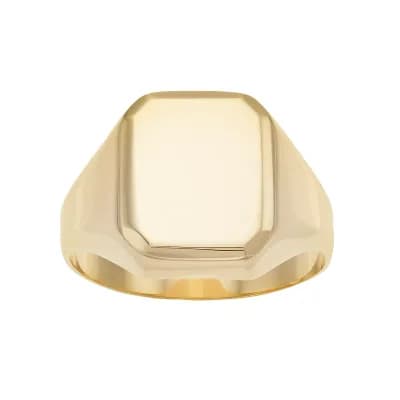 Color Romance 14k Gold Rectangular Signet Ring