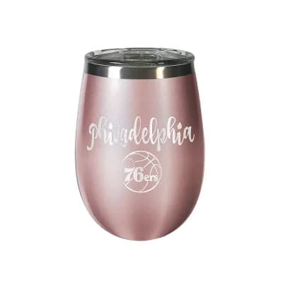 Philadelphia 76ers 12 oz. Rose Gold Wine Tumbler
