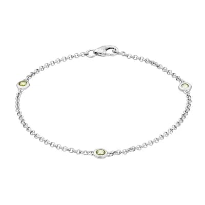 Gemminded Silver Gemstone Stationed Bracelet