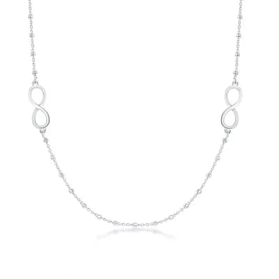 Argento Bella Sterling Silver Infinity Beaded Necklace
