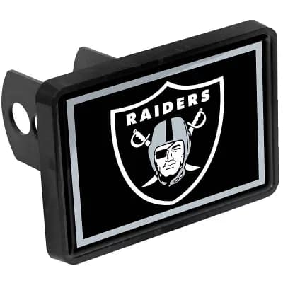 Oakland Raiders Logo 1.25" x 2" Universal Plastic Hitch Cover