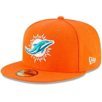Men's New Era Orange Miami Dolphins 59FIFTY Fitted Hat