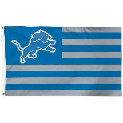 WinCraft Detroit Lions 3' x 5' Americana Stars & Stripes Deluxe Flag