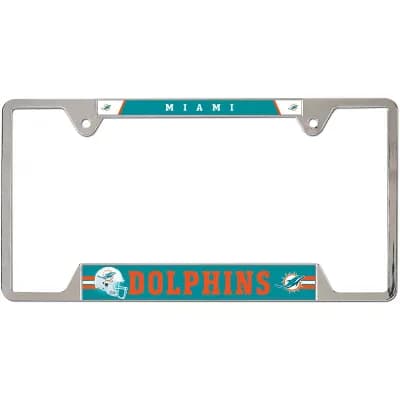 WinCraft Miami Dolphins Chrome Plated Metal License Plate Frame