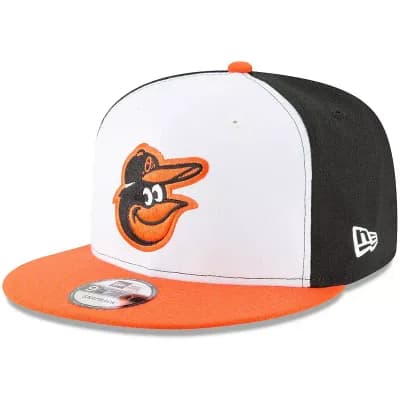 Men's New Era White/Orange Baltimore Orioles Team Color 9FIFTY Snapback Hat