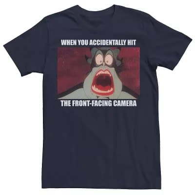 Disney's The Little Mermaid Men's Ursula Front-Facing Camera Meme Tee