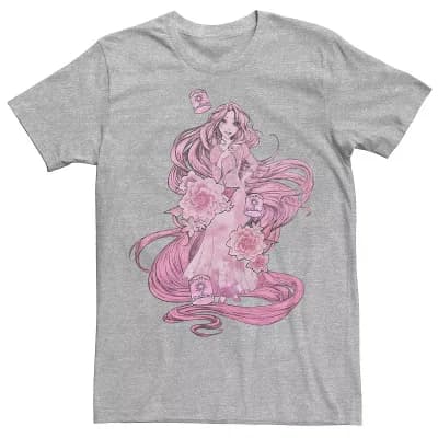 Disney's Tangled Pink Tonal Rapunzel Portrait Men's Tee
