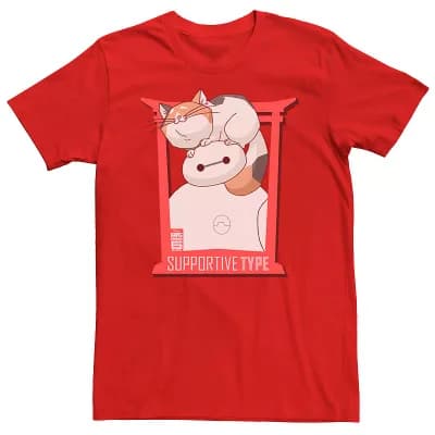 Disney's Big Hero 6 TV Series Baymax and Cat Men's Tee