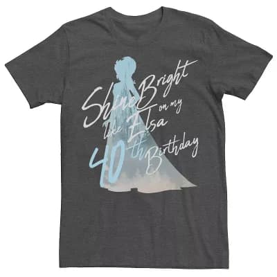 Disney's Frozen Men's Elsa Shine Bright On My 40th Birthday Graphic Tee