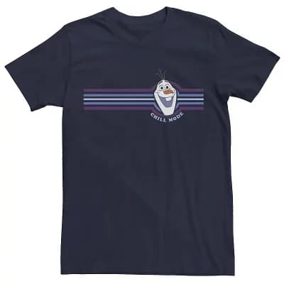 Disney's Frozen Men's 2 Olaf Stripe Chill Mode Banner Graphic Tee