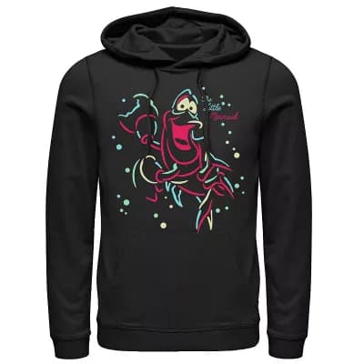 Men's Disney's The Little Mermaid Neon Lights Sebastian Hoodie