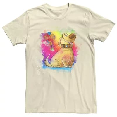 Disney / Pixar's Up Dug Men's Watercolor Rainbow Tee