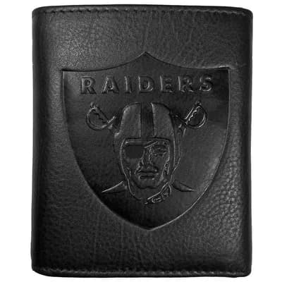 Men's Las Vegas Raiders Embossed Leather Tri-Fold Wallet