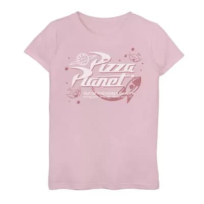 Disney / Pixar's Toy Story Girls 7-16 Vintage Pizza Planet Logo Graphic Tee