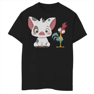 Disney's Moana Boys 8-20 Pua And Hei Hei Cartoony Graphic Tee