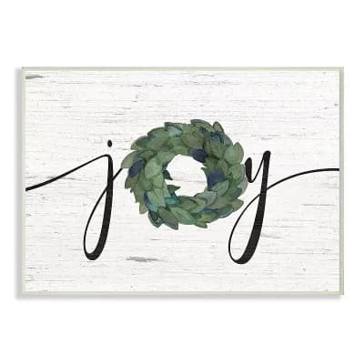 Stupell Home Decor Joy Wreath Plaque Wall Art