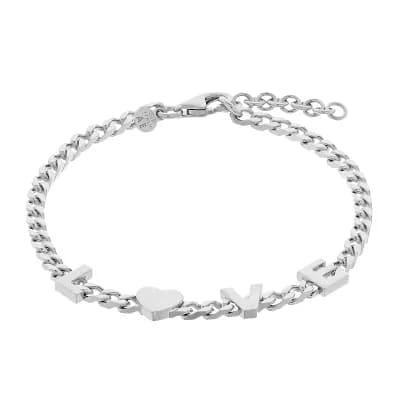 Sterling Silver L-O-V-E Chain Bracelet