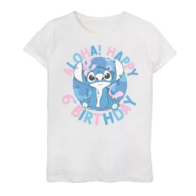 Disney's Lilo & Stitch Girls 7-16 Aloha 6th Birthday Tee