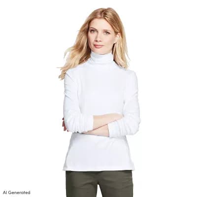 Women's Lands' End Supima Cotton Long Sleeve Turtleneck