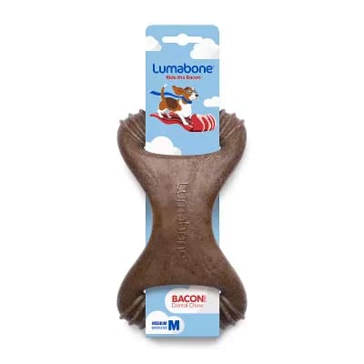 Lumabone Bacon Dental Chew Dog Toy - Medium