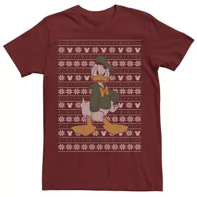Disney's Donald Duck Men's Christmas Sweater Style Tee