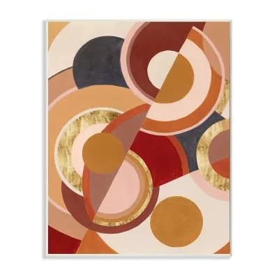 Stupell Home Decor Abstract Red Brown Circles Wall Art